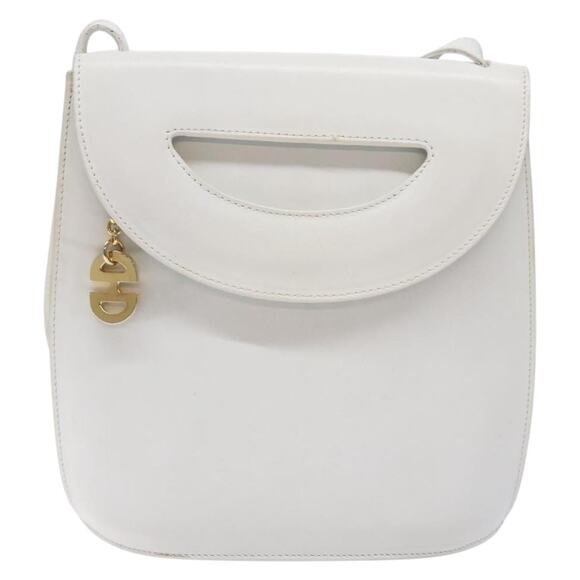 CELINE Shoulder Bag Leather Gold White - Picture 2 of 13